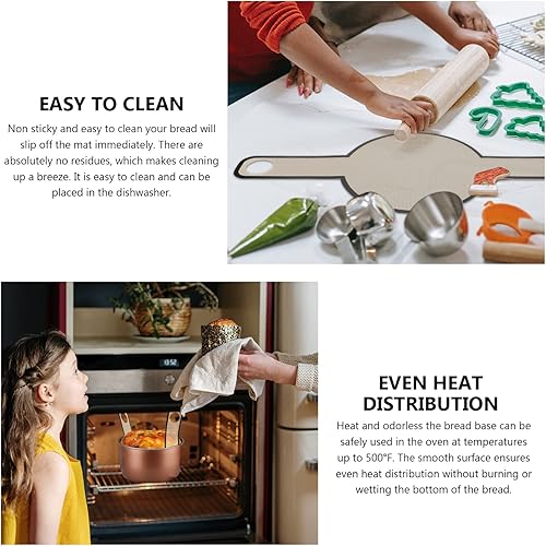 Miniatura 8 de Bread Basics - Alfombrilla de silicona para hornear con asas largas, alfombrilla de silicona para horno holandés, pan, masa para pastelería