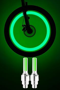 Bicycle Wheel Light with 2 Motion Sensors LED Car Engine Wheel Lamp Sibop Cover Green 3972