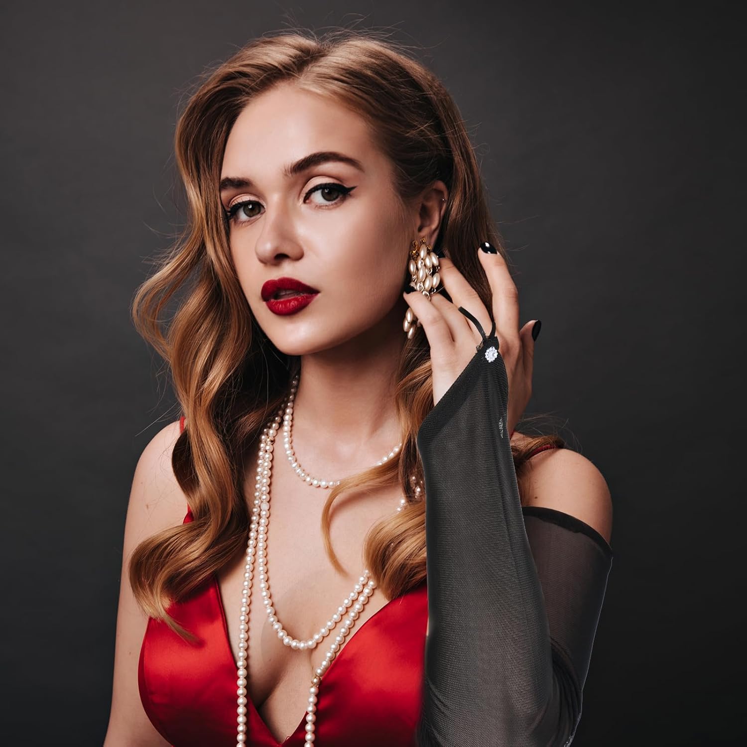 DIVINA VITAE Black Sheer Gloves Black Opera Long Tulle Gloves Women's Long Fingerless Guantes Negros Elegantes Para Mujer for Wedding Bridal Opera Prom Party Halloween Costume - Image 5