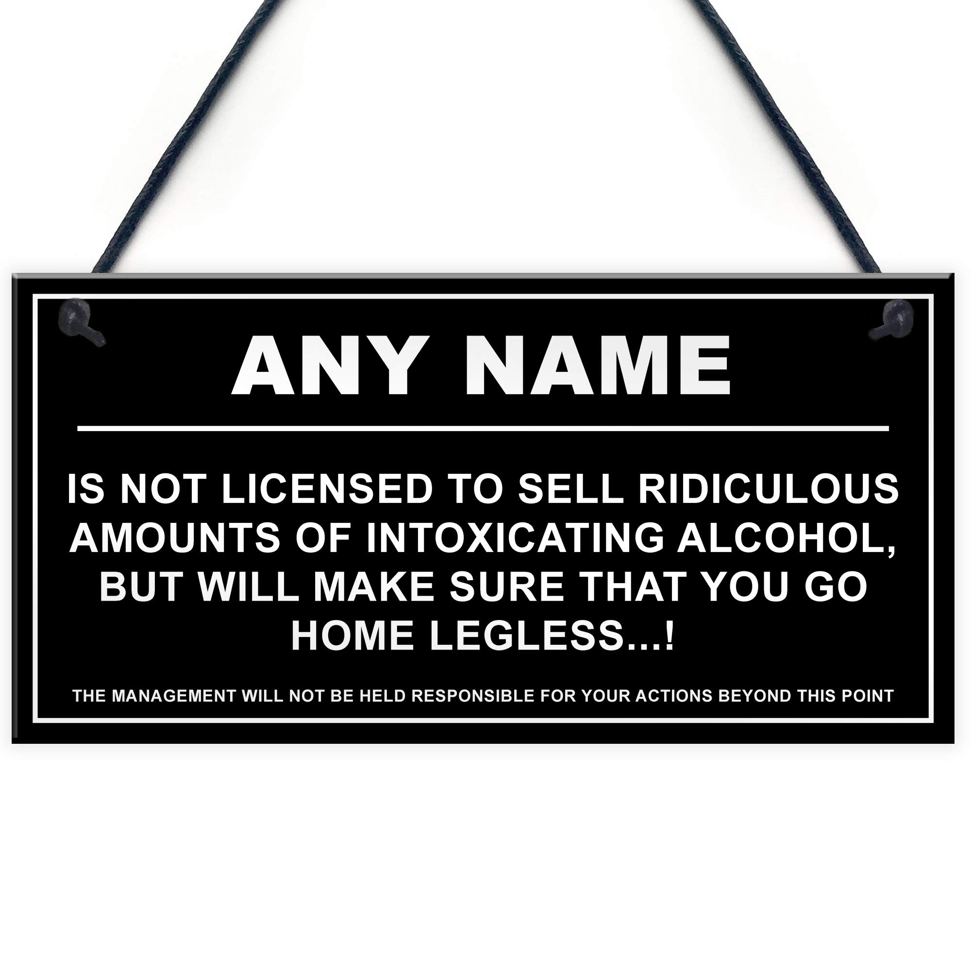 Red Ocean Personalised Man Cave Sign Home Shed Pub Bar Licensee Funny Alcohol License Gift Plaque