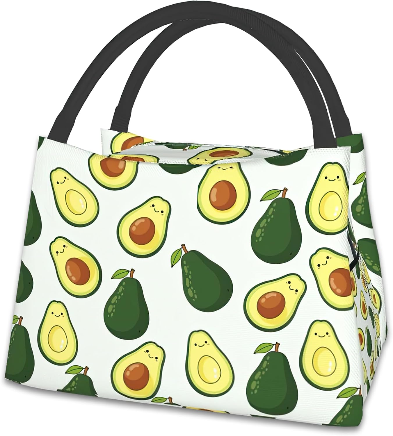 Avocado Lunch Bag for Men Women, Cute Reusable Insulated Lunchbox, Small Leakproof Thermal Lunch Box Cool Bag, Lunch Tote Bag for Office, Work, Picnic