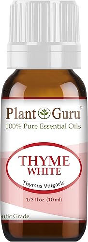 Aceite esencial de tomillo (blanco) 0.3 fl oz 100% puro sin diluir grado terapéutico.