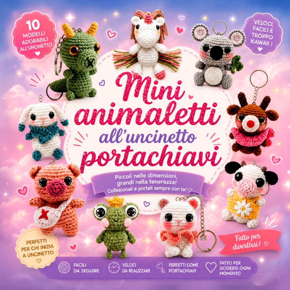 Mini Animaletti All’Uncinetto Portachiavi: Piccoli Amigurumi Portachiavi All’Uncinetto Per Principianti — Tecniche Facili Di Crochet, Animaletti ... E Progetti Amigurumi Passo Dopo Passo