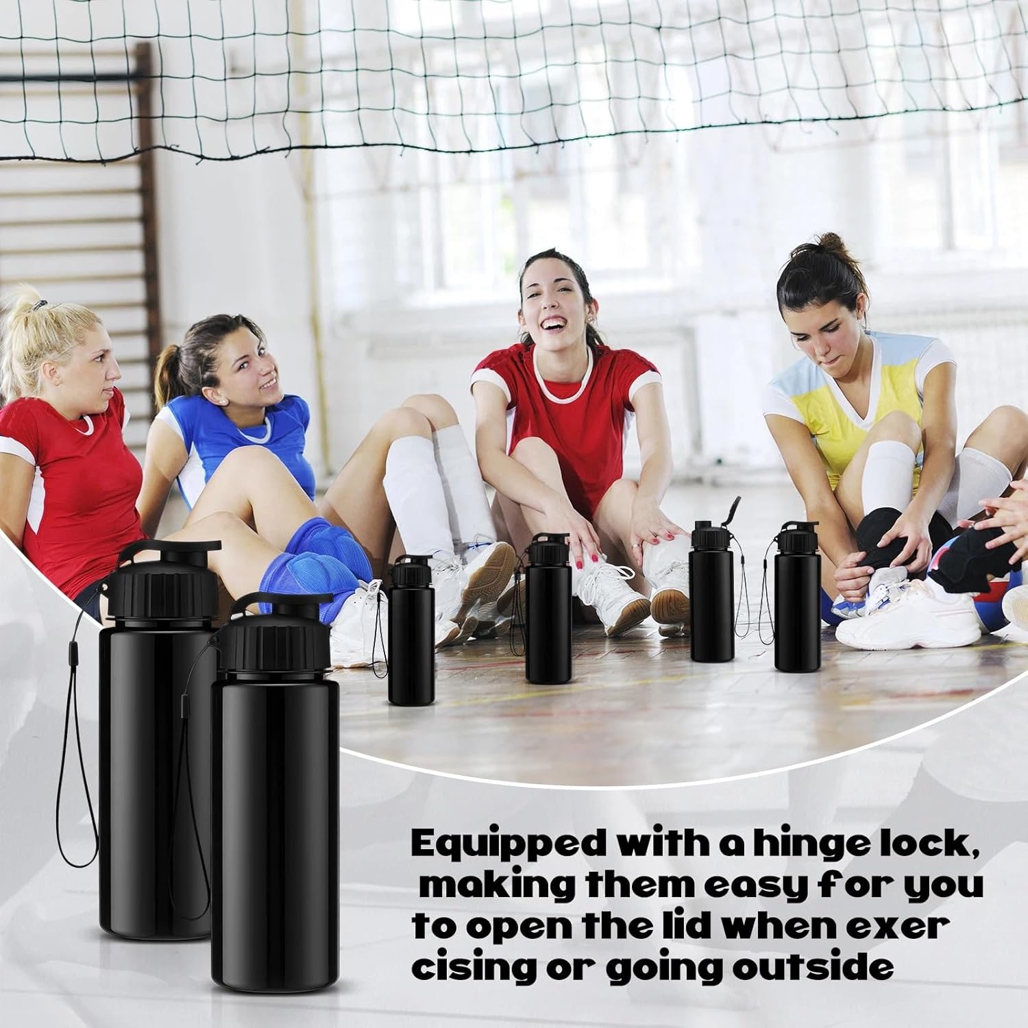 Mifoci 20 Pieces Water Bottle Bulk 17 oz Plastic Water Bottles Bulk Gym Sports Adults Reusable Large Bottles with Leak Proof Flip Top for Party Outdoor(Regular Style,Solid Black) - Image 4