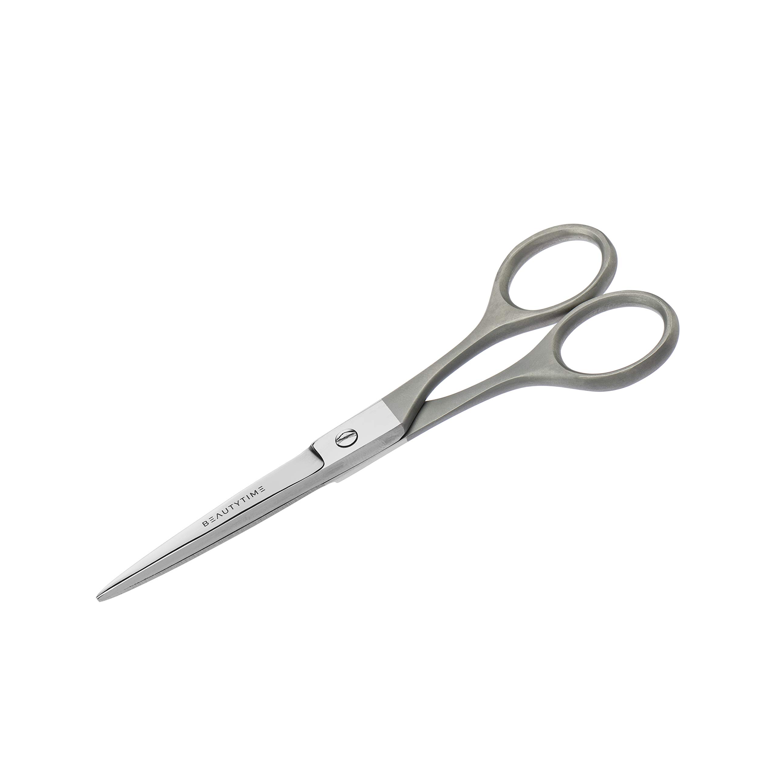 BeautytimeHairdresser's Scissors, Ultra-Sharp Blades, Ergonomic Finger Grip Design, Stylish and Sleek Finish, Silver