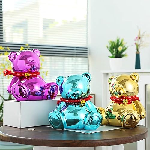 Miniatura 8 de SOBEIT Alcancía, alcancía de cerámica para niñas y niños, adorable banco de monedas de cerdo, ideal para decoración de guardería, decoración del