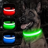 Vista 9 de BSEEN Collares iluminados para perros, collar recargable para cachorros, collar ajustable con brillo para perro, collar reflectante para mascotas