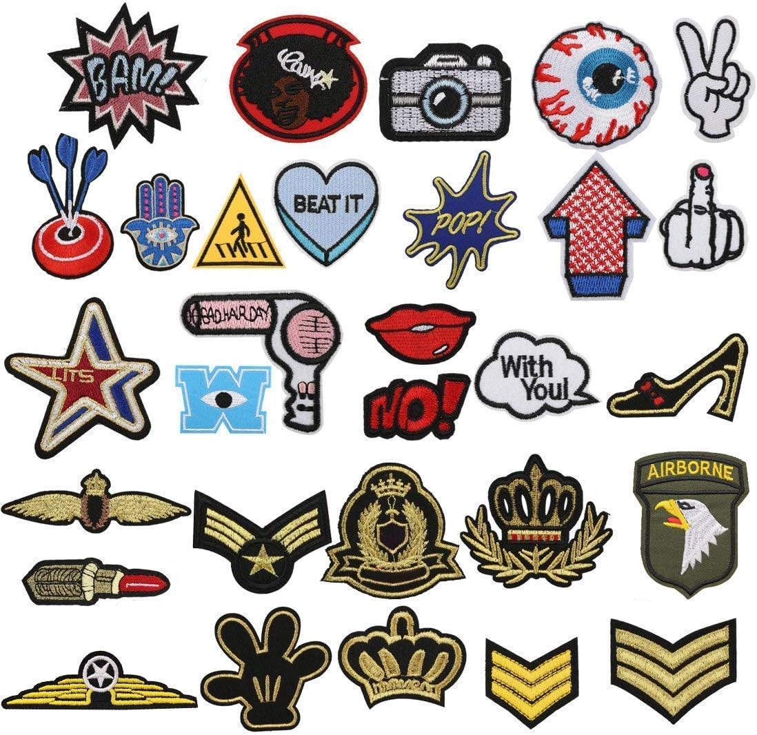 Tatuer Sew On Patches and Badges Emblem Iron on Patches, Embroidered DIY Applique for T-Shirt, Jeans, Jackets, Clothes, Bags, Decoration