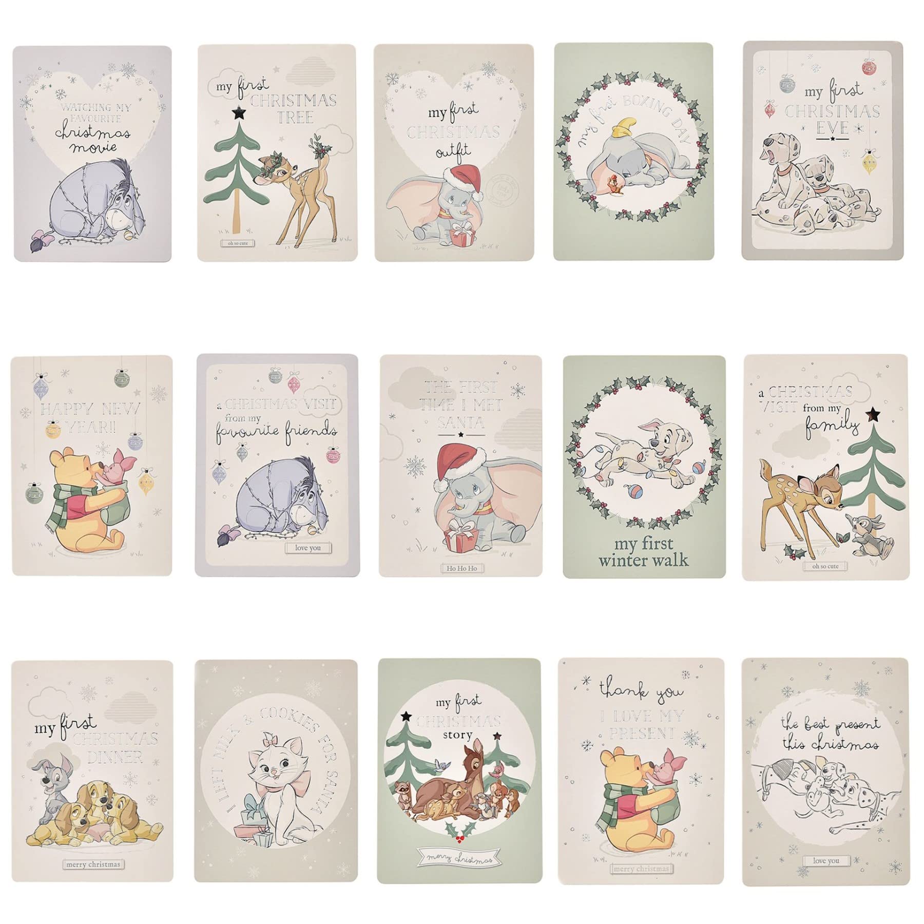 Disney Baby's First Christmas Milestone Cards - Pack of 15 4893