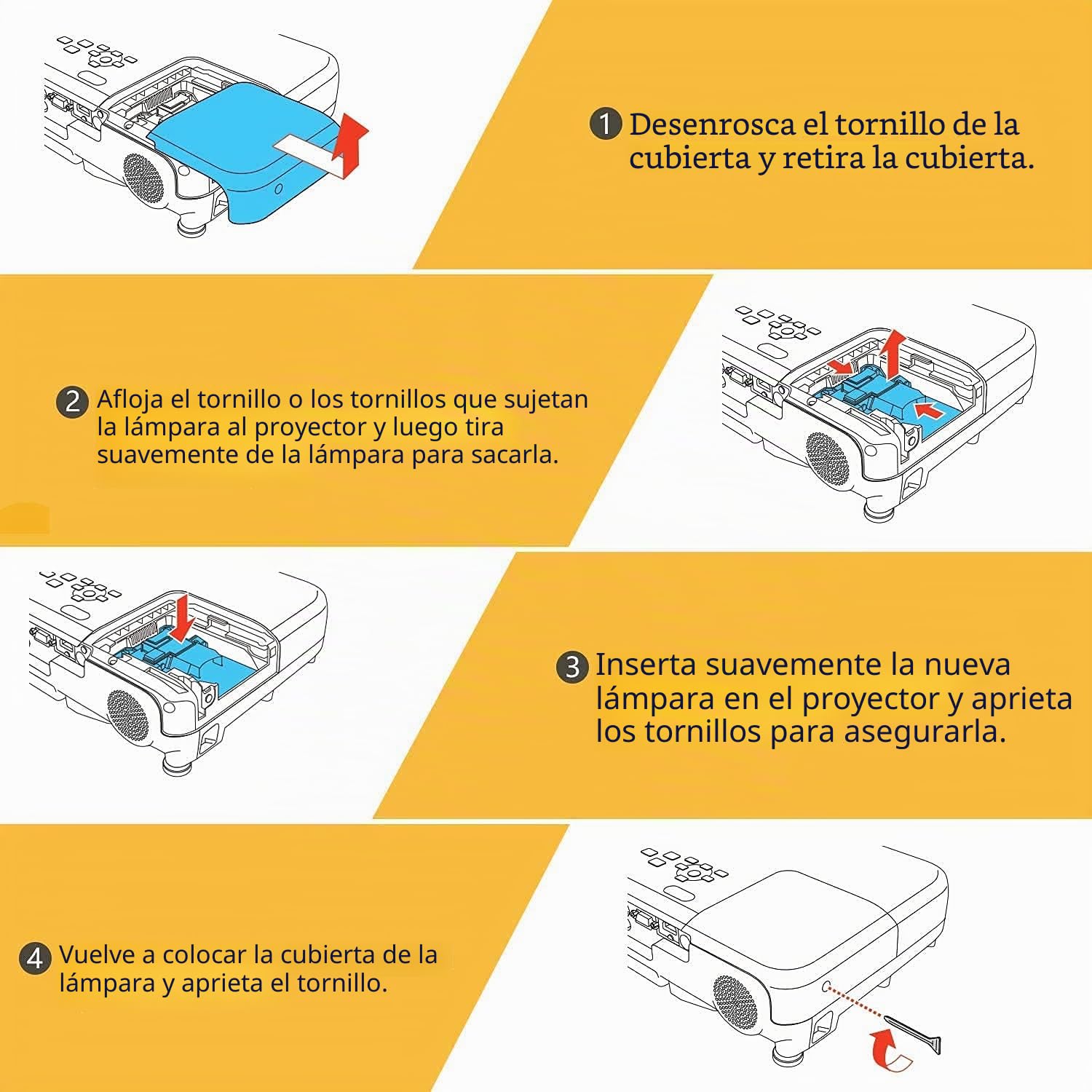 Bombilla de lámpara para Epson ELPLP88 EB-X27 EB-U32 EB-S27 EB-W31 EB-W29 EB-U32 EB-U04 EB-W04 EH-TW5350 EH-TW5300 EH-TW5210 EB-S04 EB-S31 EB-955WH EB-X31 EB-X04 EB-W32 Proyectores