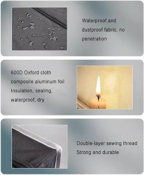 3D Printer Enclosure with Ventilation Kit, Dustproof Tent with LED Light, Protective Cover with Fume Extractor, Thermometer/Hygrometer, 55 x 65 x 78cm