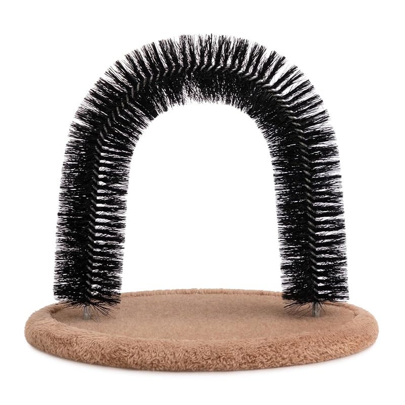 Escova Autolimpante para Gatos Hollypet com Arco Massageador, Arranhador e Catnip HYHP-CRCMQ