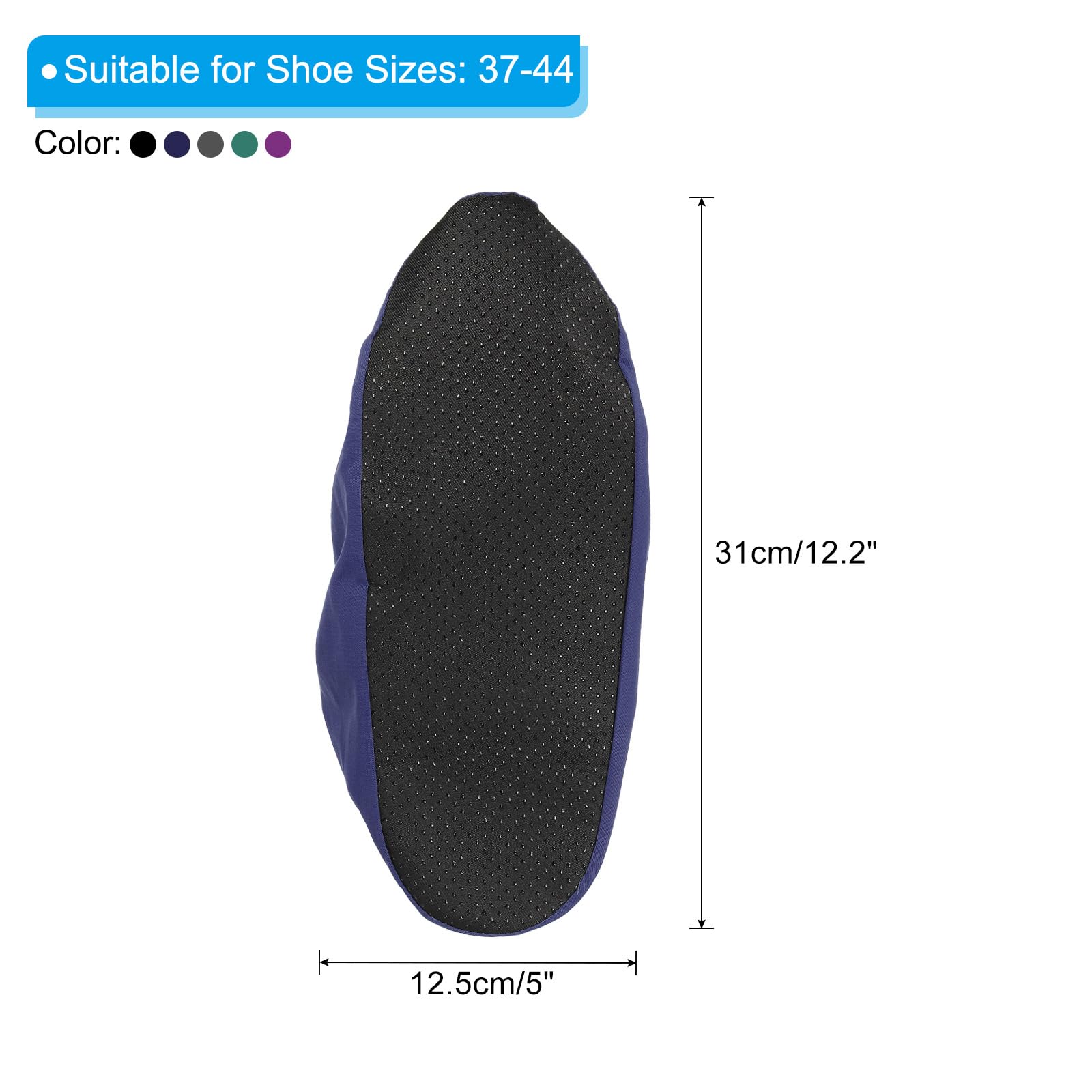 PATIKIL Shoe Covers, 5 Pairs Reusable Non Slip Shoe Covers Thickened Washable Boot Shoe Protector Cover for Indoors Household, Multicolored