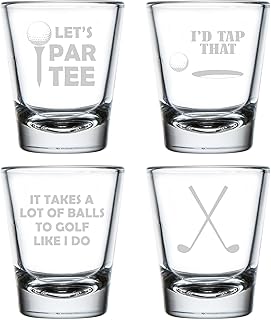 MIP Set of 4 Shot Glasses 1.75oz Shot Glass Gift Funny Golfer Golf Collection