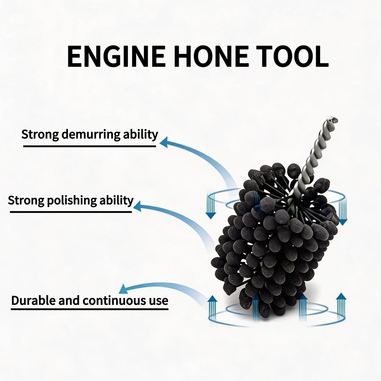 4 Inch Cylinder Hone Tool,240 Grit Ball Brush,Silicon Carbide,Flexible Engine Hone for Professional Cylinder Ball Honing & Deburring