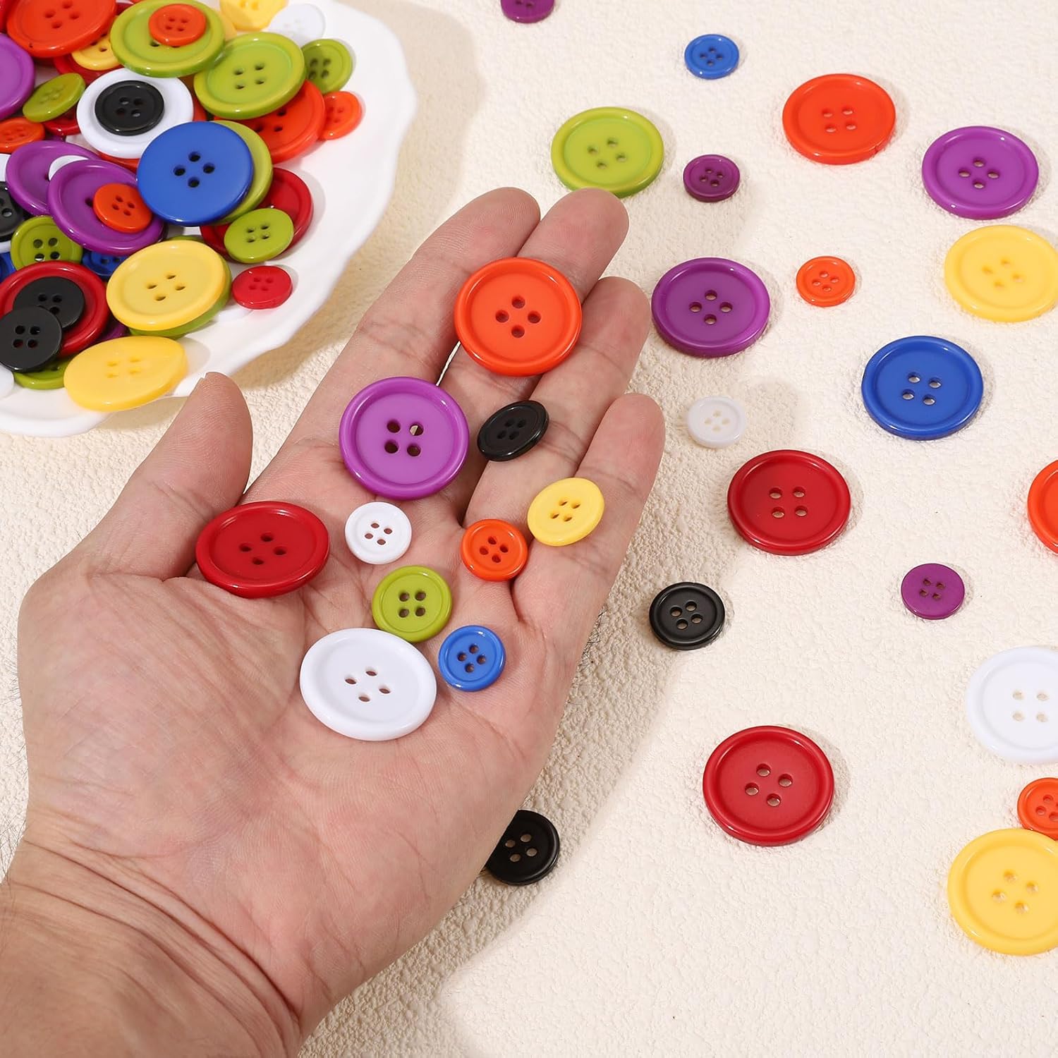 PATIKIL 50Pcs 20L 4-Hole Resin Sewing Buttons for Crafts, 12.5mm 1/2" Round Clothing Fastener Round Resin Buttons for DIY Sewing Clothes Fabric Pants Dress Skirt Crafts Replacement, White - Image 4