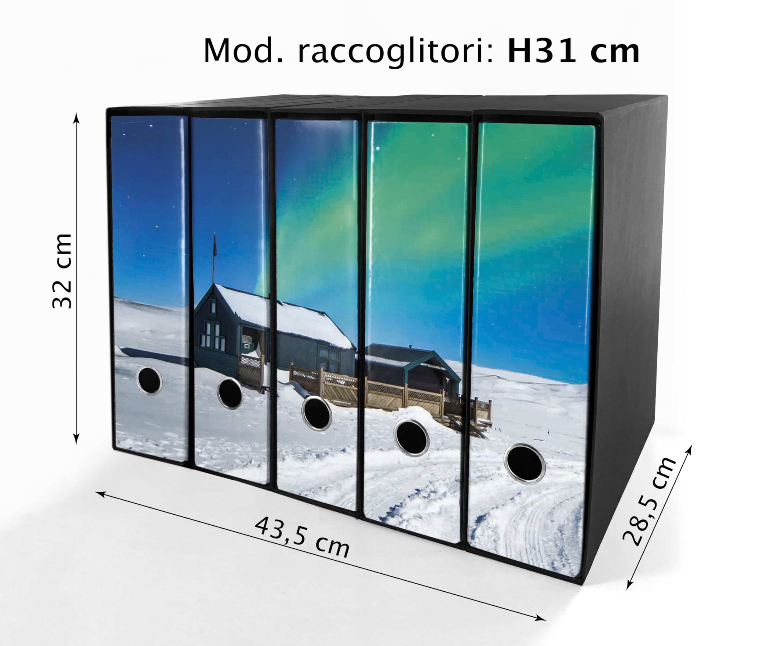 Set 5 raccoglitori ad anelli - AURORA (H31 cm con 2 anelli)