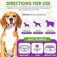 Vista 5 de Gotas multivitamínicas para perros, líquido multivitamínico 15 en 1 para perros con vitamina C-20 Mg, vitamina D-100 Iu y B1-3, suplementos de salud