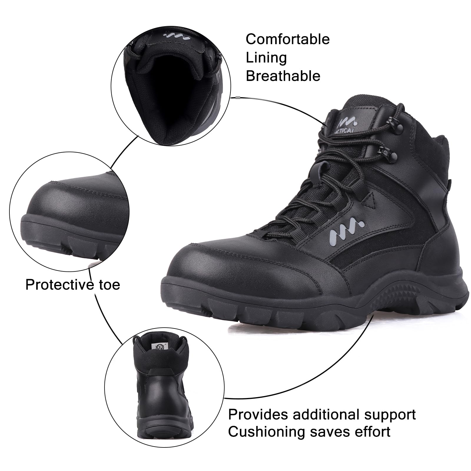 Botas Militares Hombre Cómodas Botas Tácticas Ligeras Botas Policiales Botas de Trabajo Botas para el Desierto Botas Moto Botas de Montaña
