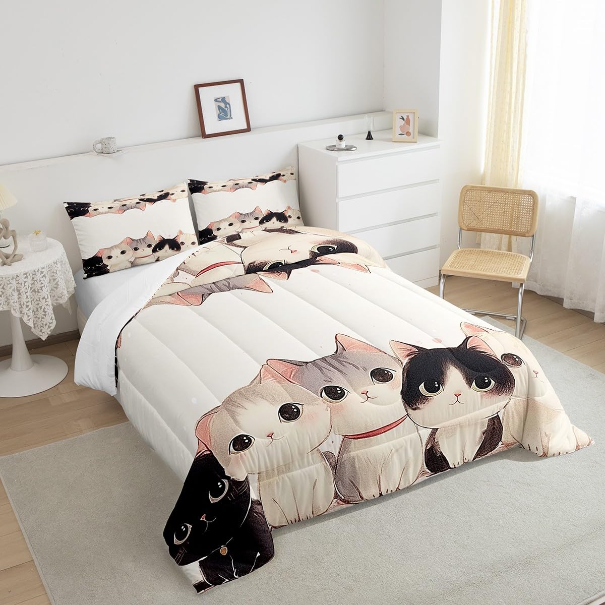 Cute Mango Jejeloiu Kids Educational Comforter Set Twin Size ABC