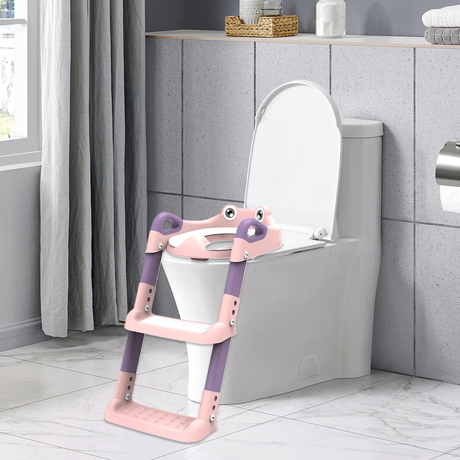 Asiento De Inodoro Con Escalera Taburete Para Niños Escalera Plegable Y