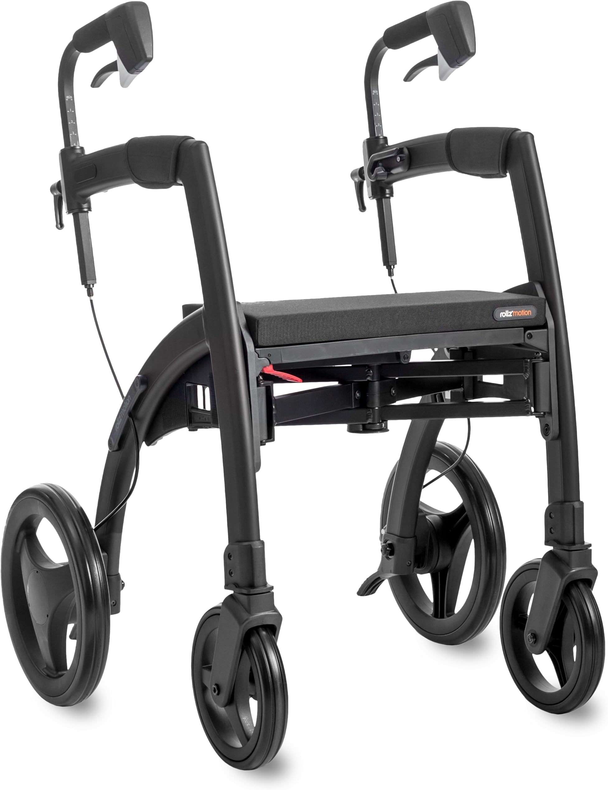 Motion Rhythm Matt Black - Walker for Parkinson’s - Rollator Walker with Seat - Multiple Customizable Cues with Laser - Modern Design
