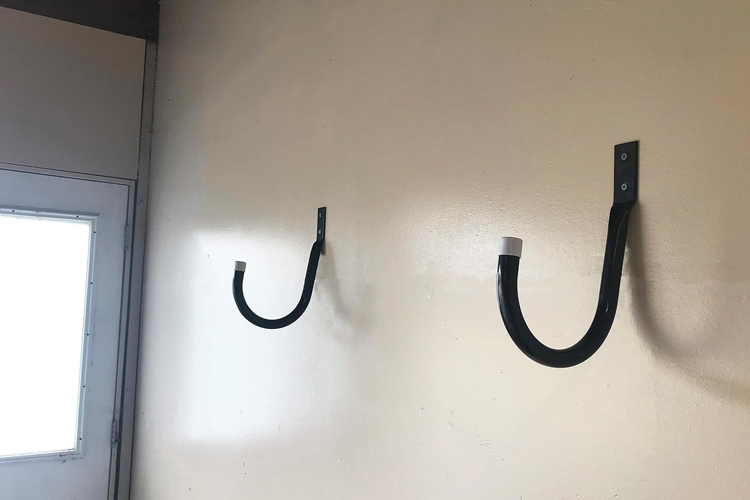 Shepherd Hardware 8092E Incredibly Heavy Duty Steel Garage Storage / Large U-Shaped Utility Hooks, 2 Pack, Black