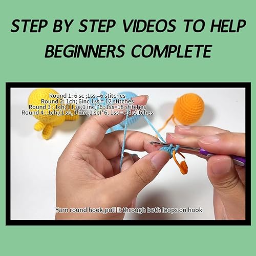 Miniatura 5 de Kit completo de ganchillo para principiantes, 4 piezas de lindos animales para adultos con instrucciones paso a paso y tutoriales en video, el mejor