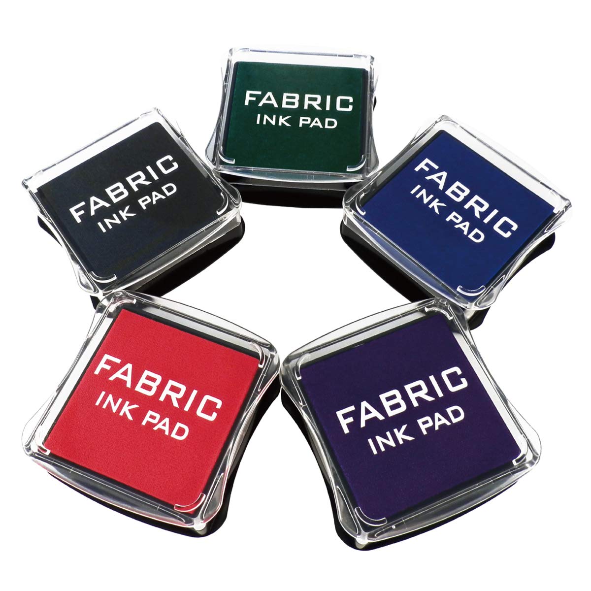 Best Stamp Fabric Ink Pad Stamps Set, 5 Colors NonToxic Pigment Ink