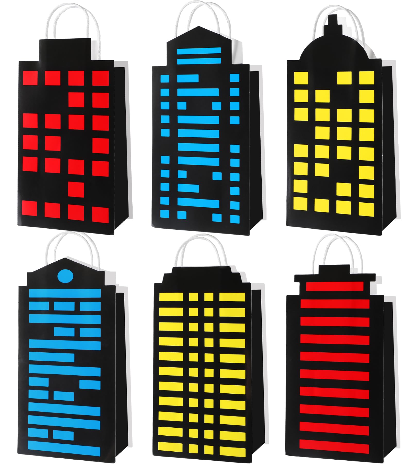 CHUNNIN 24Pcs Skyscraper City Party Favor Bags for Super Themed Hero Party Decorations City Skyline Buildings Treat Bags Hero Parties Candy Goodies
