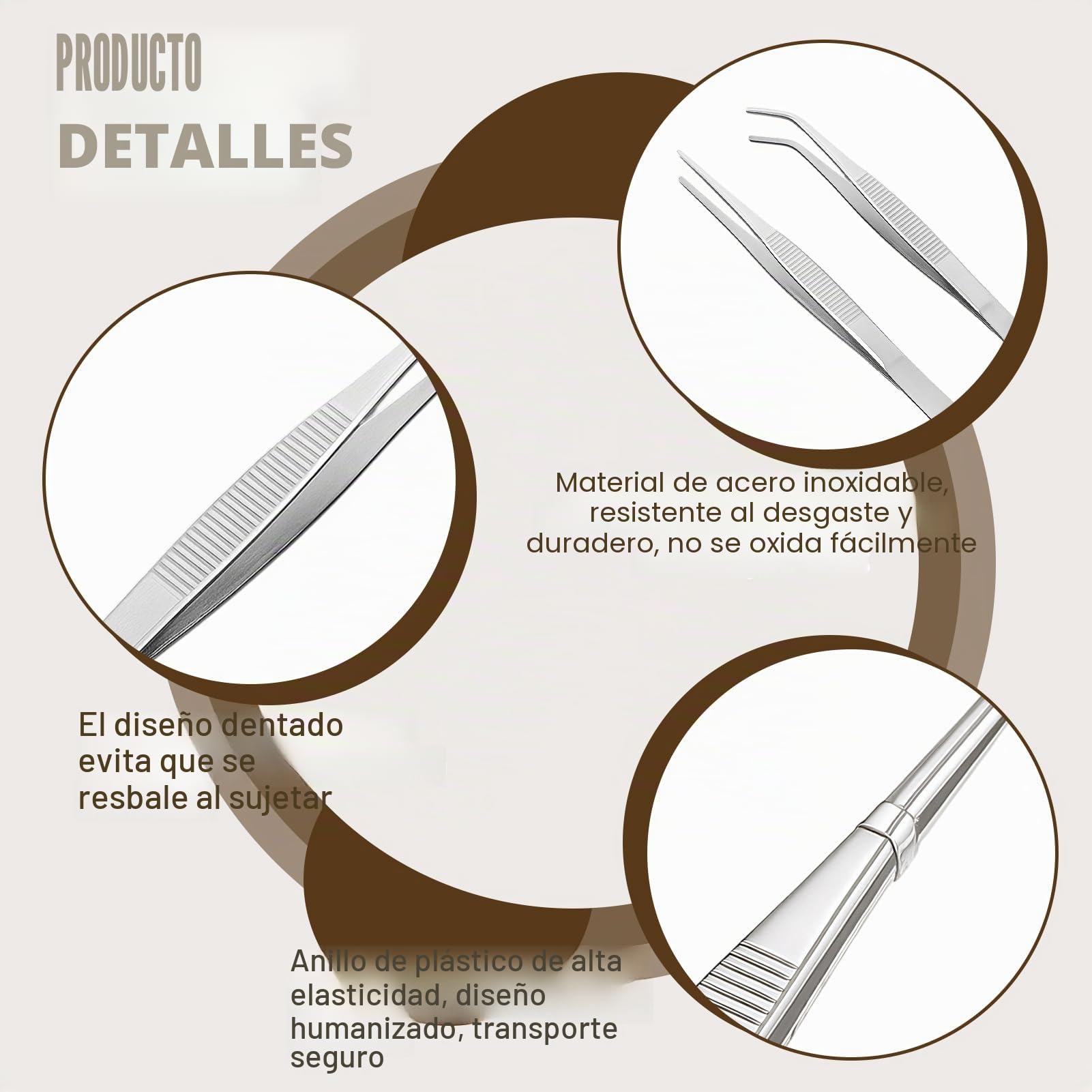 Pinzas Sanitarias de Acero Inoxidable 14 cm 2 Unidades Antideslizantes Punta Fina y Ancha Quirúrgicas