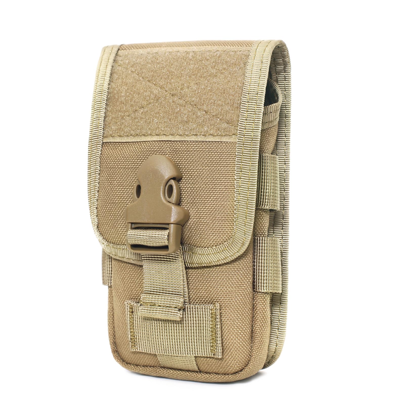 Azarxis Tactical Molle Pouch, Mobile Phone Belt Holster Smartphone Holder Utility EDC Waist Pack Gadget Tool Organizer IFAK Bag (Khaki) — image 1