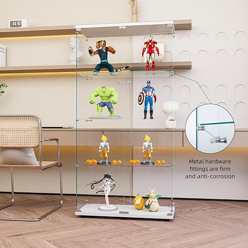 Miniatura 6 de Gabinete de cristal para cocina, despensa, armario de almacenamiento de barra de esquina con cuatro niveles de doble puerta, 64 pulgadas de alto x