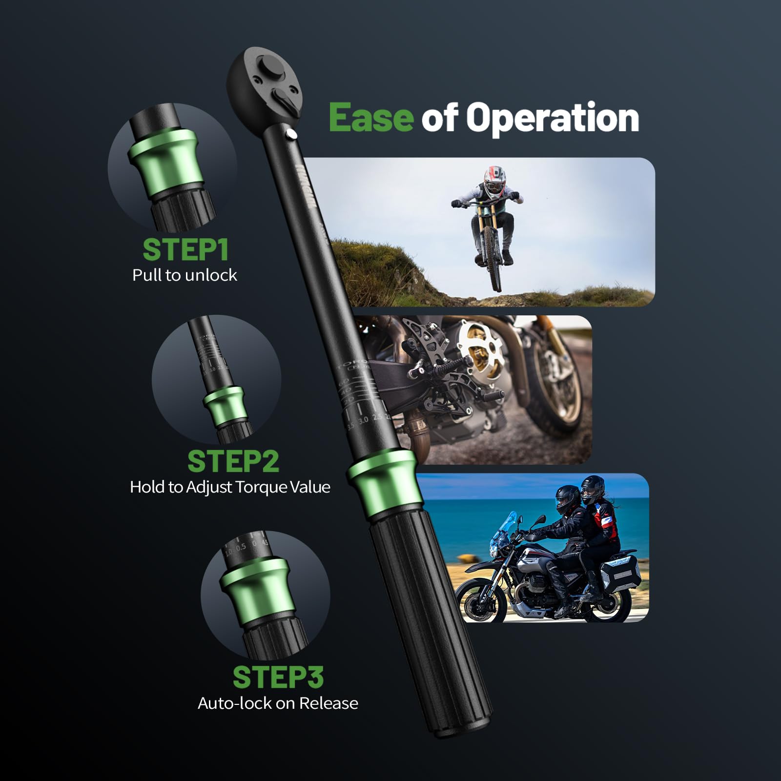 LLAVETOR Drehmomentschlüssel 3/8, 5-60NM Drehmomentschlüssel Fahrrad & Motorad Auto Set,±3% Fehlergenauigkeit, mit Verlängerungsstange, Magnetische Zündkerzenhülse (5-60Nm(9tlg