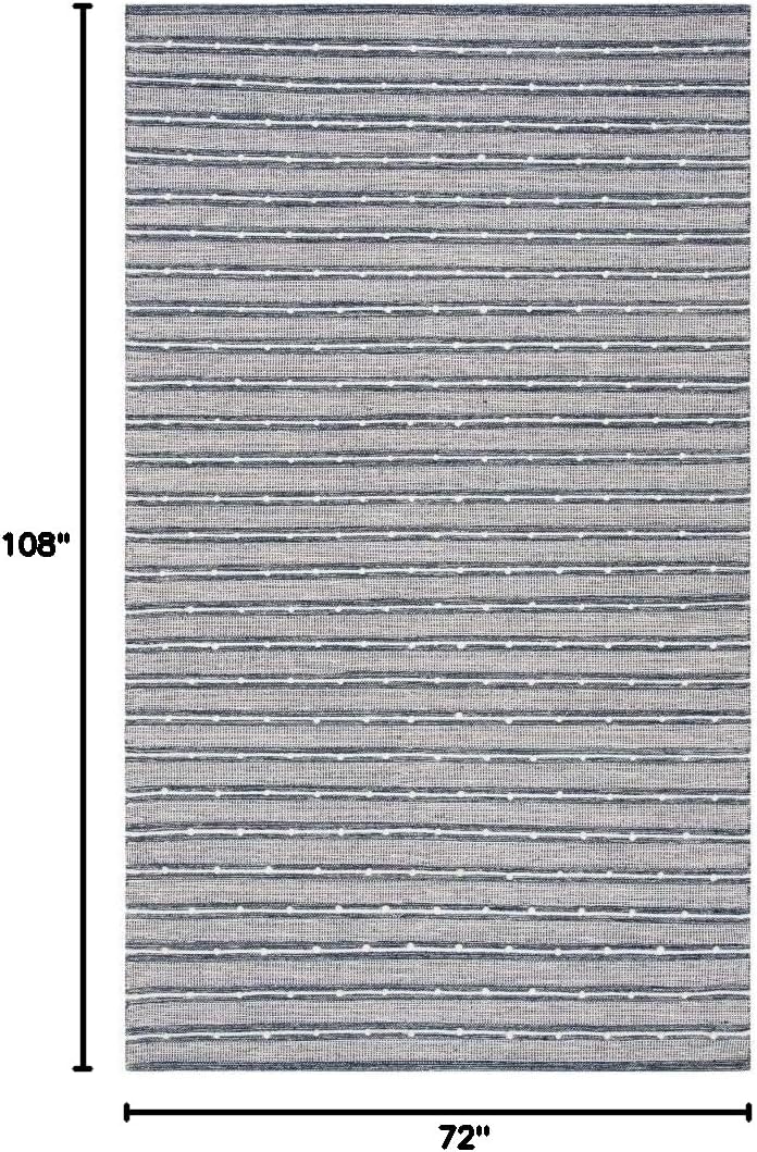 SAFAVIEH Striped Kilim Collection 6' x 9' Navy / Blue STK513N Handmade Flatweave Cotton Area Rug