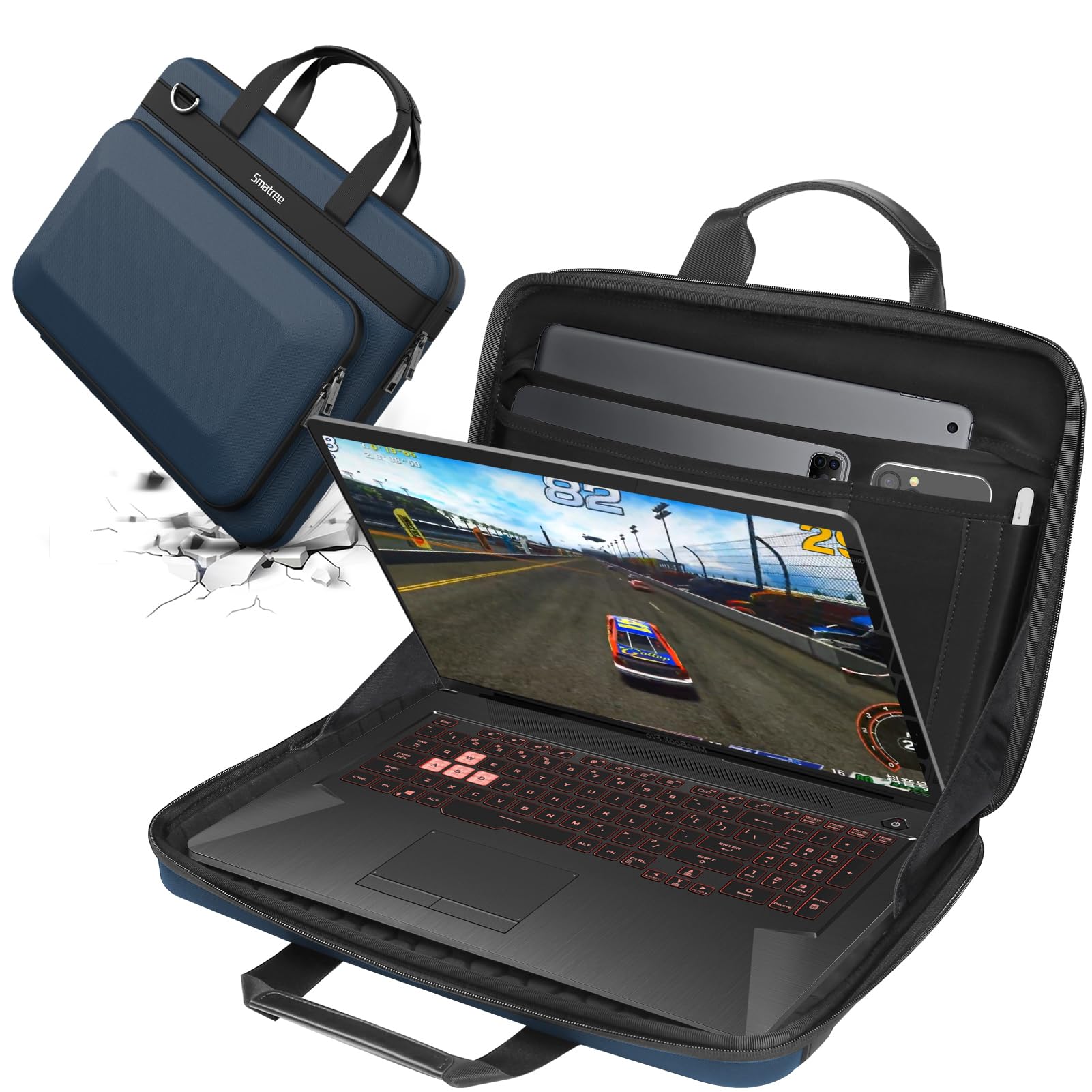 Smatree Custodia rigida per 16 pollice ASUS ROG Zephyrus G16 2025 GU605/G16 2026 GU606/Duo 2026 GX651, per ROG Strix SCAR 15 2022 G533/Strix G15 2022 G513, Blu(A800)