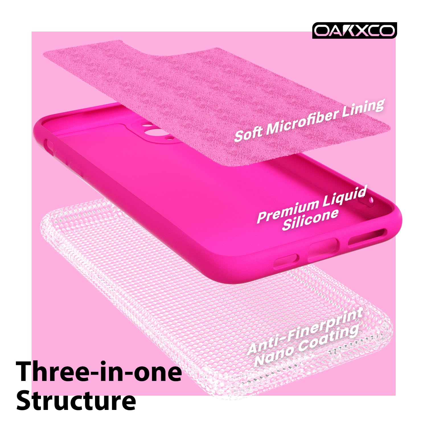 oakxco for iPhone 17 Pro Max Phone Case Liquid Silicone, Cute Thin Slim Grip Soft Rubber Gel for Women Men, Smooth Matte TPU Plain Solid Color Girly Simple Case with Camera Cover, Light Pink — view 562