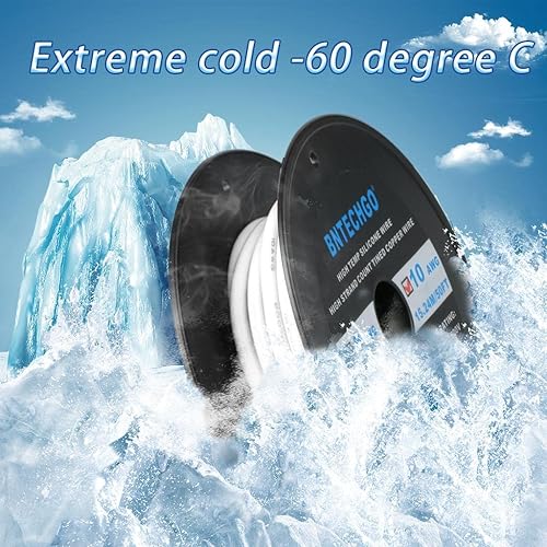 Vista 59 de BNTECHGO 10 alambre de silicona de calibre 50 pies ultra flexible de alta temperatura 200 oC 600 V 10 AWG silicona 1050 hebras de alambre trenzado