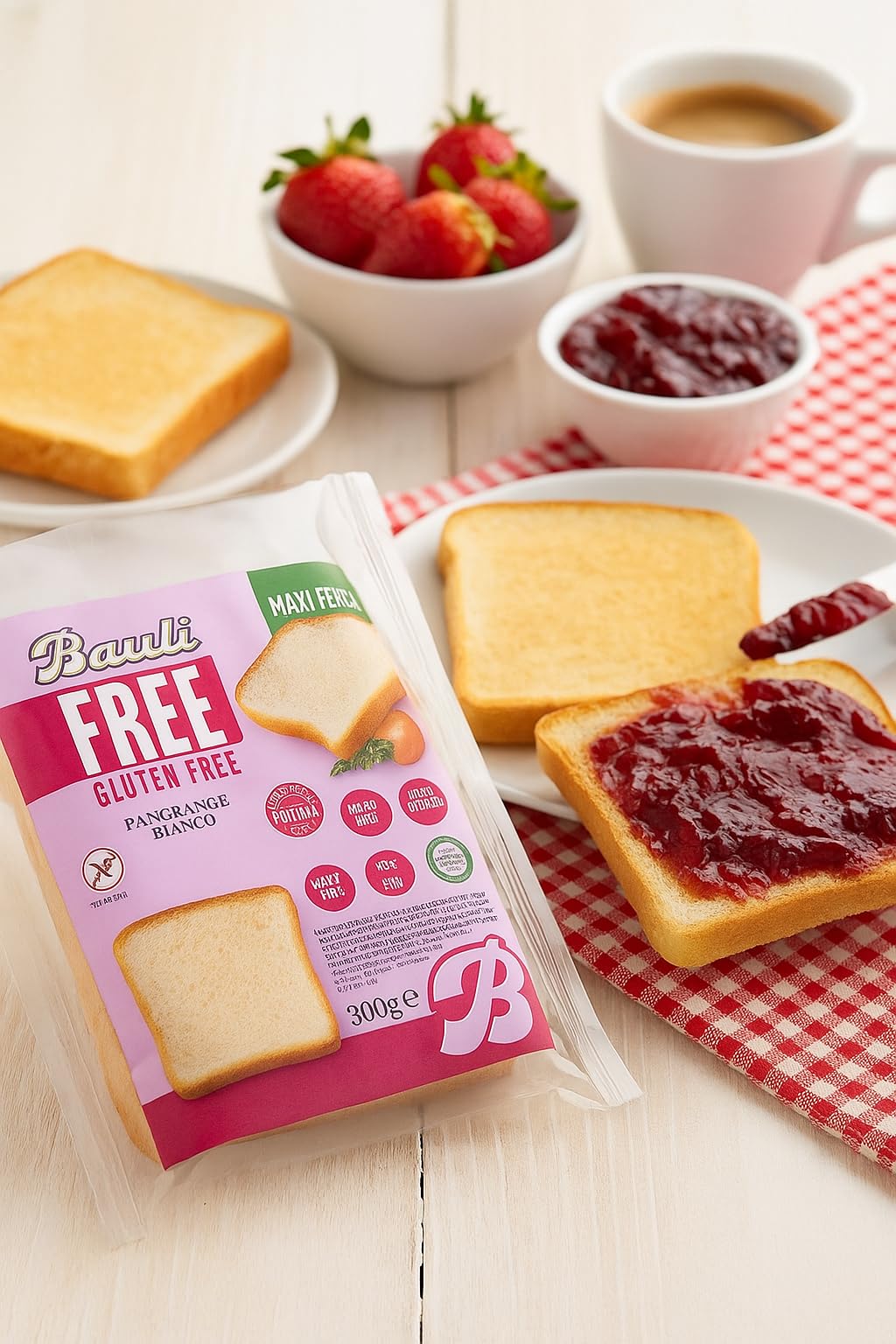 Pane Bianco Senza Glutine 6x300g Maxi Fetta Morbida e Soffice – Fonte di Fibre, Senza Conservanti e Alcol – Pane Ideale per Celiaci, Colazioni, Toast e Panini Dolci o Salati