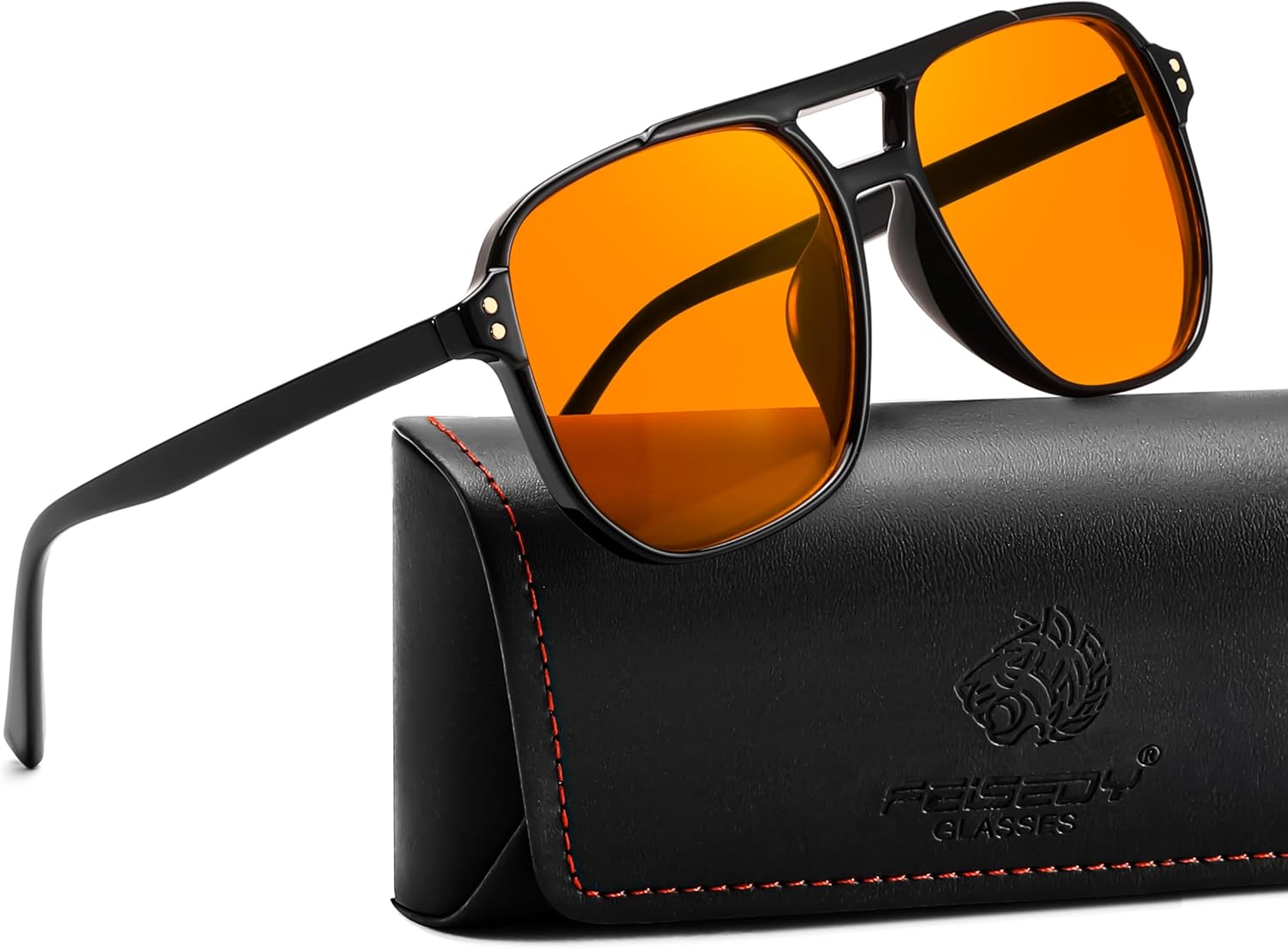 FEISEDY Amber Blue Light Glasses for Computer Gaming Orange/Yellow lens Anti Eyestrain Sleep Glasses G2835 - Image 9