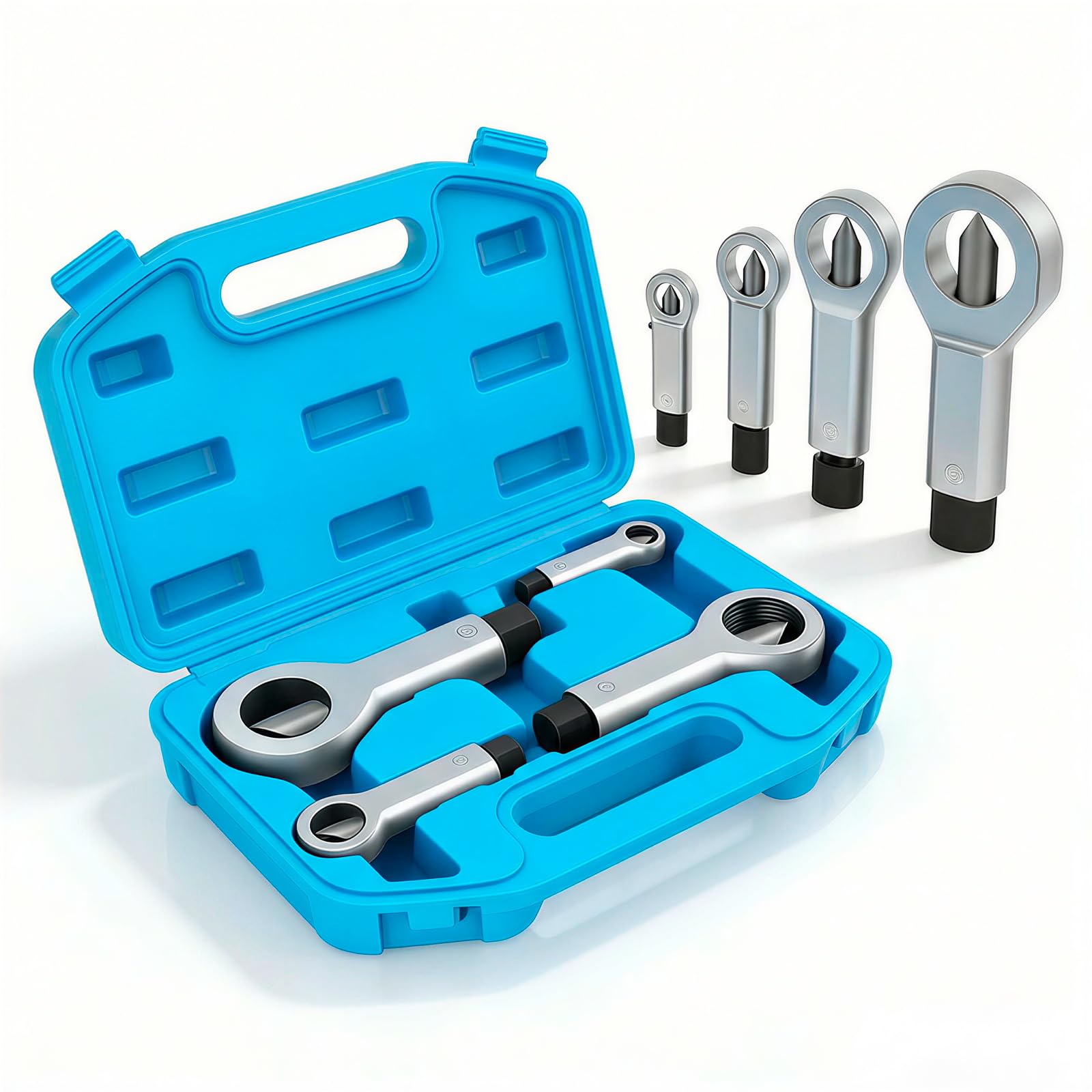 4PCS Nut Splitter Set, 9-27mm Heavy Duty Nut Breaker Tool, Nut Remover Extractor Tool for Rusted Seized Corroded Nuts, Nut Splitter Cracker for Car Repair & Workshop Maintenance
