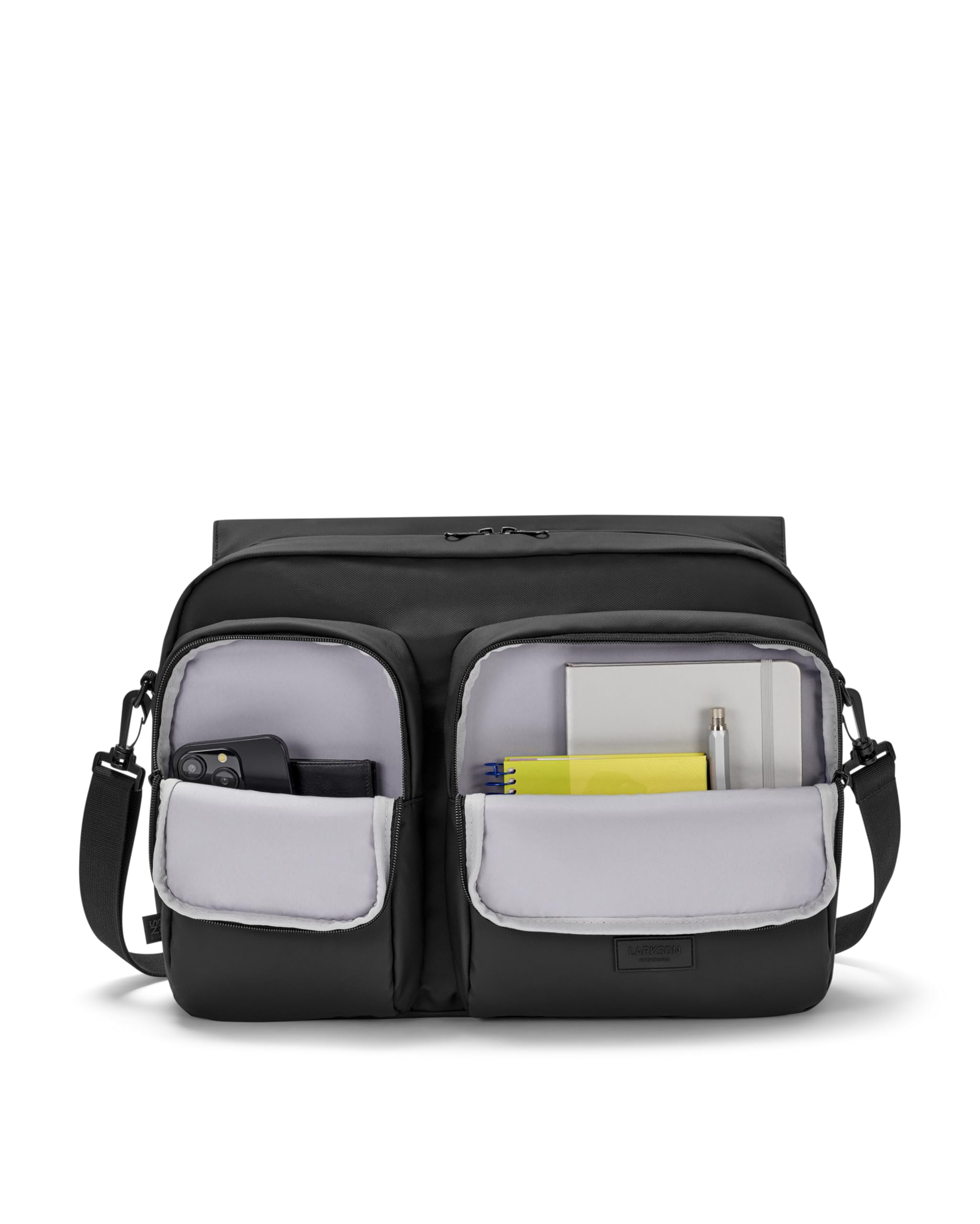 LARKSON Sacoche à Bandoulière pour Ordinateur Portable 16 Pouces - Emil - Messenger Bag pour Travail, Affaires, Voyages - Pochette Homme - Sac à Main avec Sangle pour Trolley - Imperméable