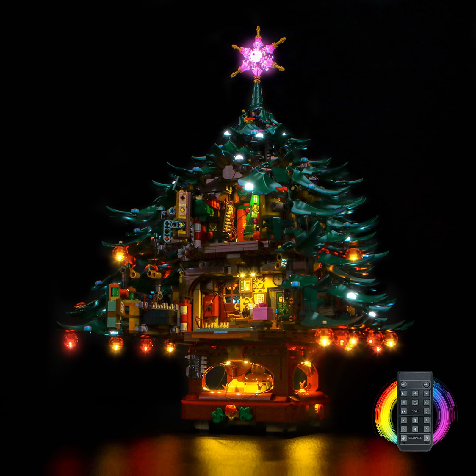 LocoLee RC Version Led Light Set Compatible with Lego 41843 Family Christmas Tree Decoration Led Decoration Lighting Kit Compatible with Lego 41843 Building Blocks Model,Only Lights Set,No Model - Image 2