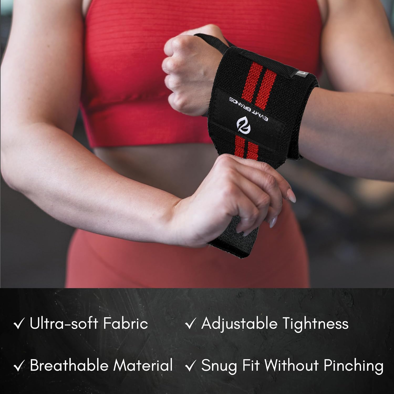 EVMT Cinghie Da Palestra Per Sollevamento Pesi: Supporto Polso Imbattibile Per Powerlifting E Bodybuilding (45,7 Cm)