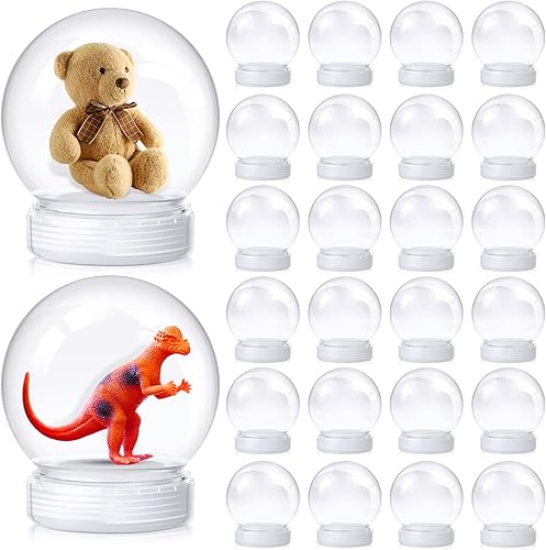 Globo de nieve de 3.9 pulgadas, globo de agua transparente a granel con tapa de rosca, globo de nieve vacío de plástico para el hogar, manualidades,