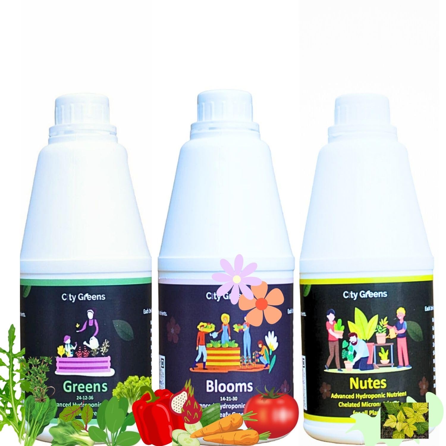 City Greens Advance Hydroponic Nutrients For Different Stages Of Plants Life - Concentrated Nutrients for Experienced Growers. TOTAL- 1500ml (Greens, Blooms & Nutes 500 ml Each) (B07M7KQZX1) Amazon Price History, Amazon Price Tracker