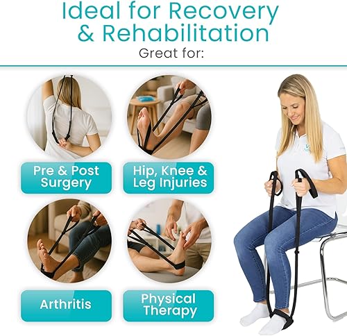 Miniatura 4 de Vive Correa de levantamiento de piernas multiusos Proflex - Correa de elevación de piernas - Ayuda de levantamiento de piernas con correa de nailon