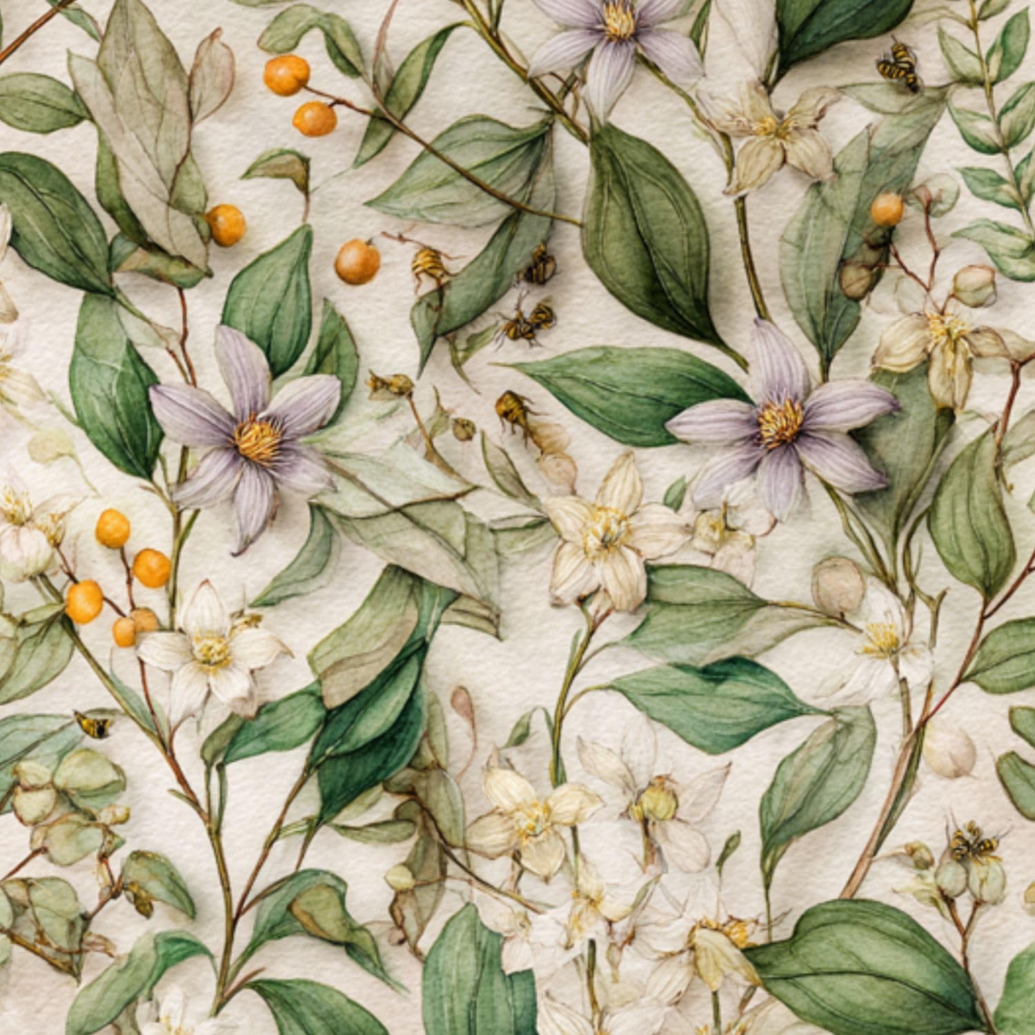 DERUINVAIO Self Adhesive Feature Removable Cottagecore Botanical Peel and Stick Vinyl Wallpaper Roll, Sticky Lining Paper for Bedroom, Living Room, Kitchen Walls