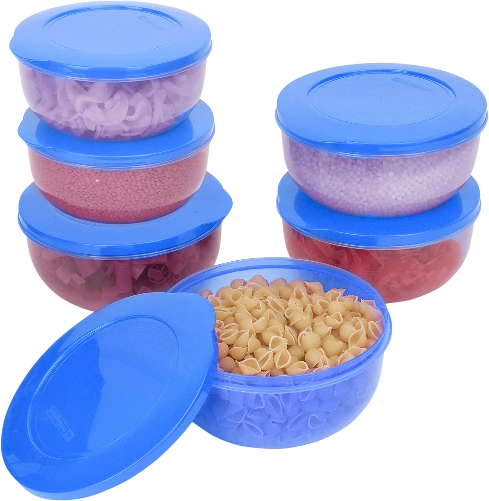 Cutting EDGEEco-Storage Plastic Container Set for Kitchen & Refrigerator, 600 ML - (Set of 6, Light Blue)