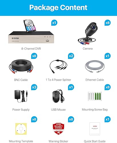 Vista 18 de ZOSI 3K Lite 8CH Sistema de Cámara de Seguridad para el Hogar al Aire Libre Interior, AI Detección Humana / Vehículo, Visión Nocturna, H.265 + 5MP